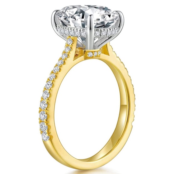 14k 925 Certified 5 ct Colorless VVS1 Diamond Moissanite Ring - Picture 3 of 14